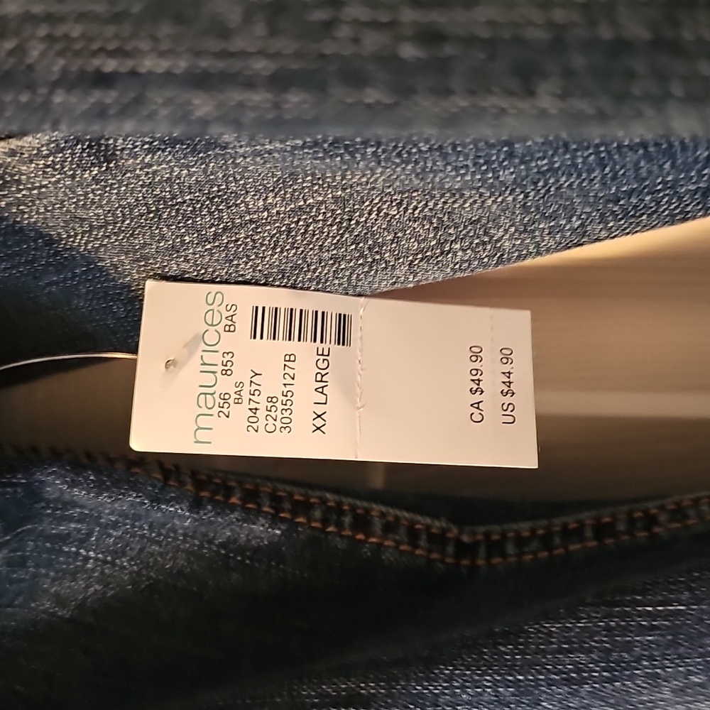 NWT Maurice's denim Button Down Jacket, XXL - Picture 3 of 9